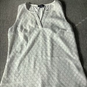 White sleeveless texture detail top